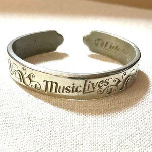 Paul McCartney Fidelity Investment  Music Lives Pewter Cuff Bracelet NWOB